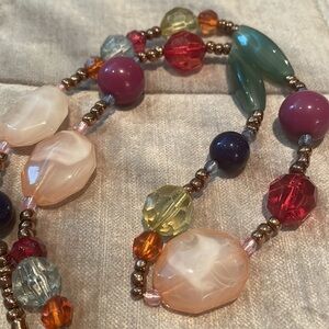 Abstract Beaded Station Necklace 23”